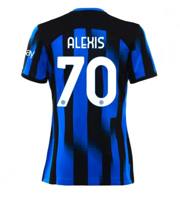 Inter Milan Alexis Sanchez #70 Replica Home Stadium Shirt for Women 2023-24 Short Sleeve